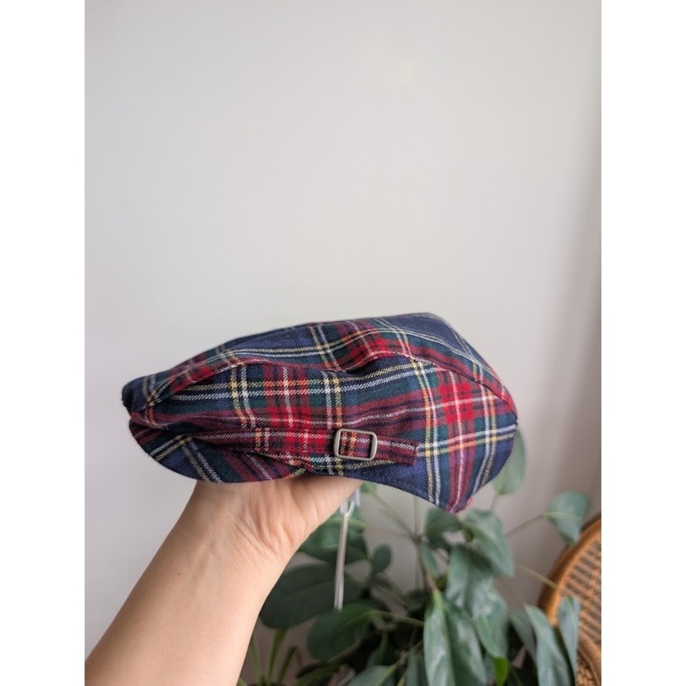 NWT Janie & Jack plaid Newsboy Tartan Cap 100% wool Hat Red Navy Blue Green 2T 3